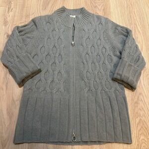 2.5k Auth Agnona Jacket Cardigan Sweater 100% Cashmere Cable Knit Sz 42 US 6 EUC